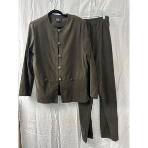 Vintage R&K Originals Green 14 Pant Suit Shoulder‎ Pads Polyester Work Casual